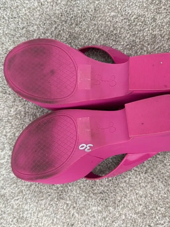 Jessica Simpson Pink Platform Thong Sandals Chunky Y2K Style Size 8 - Picture 7 of 9
